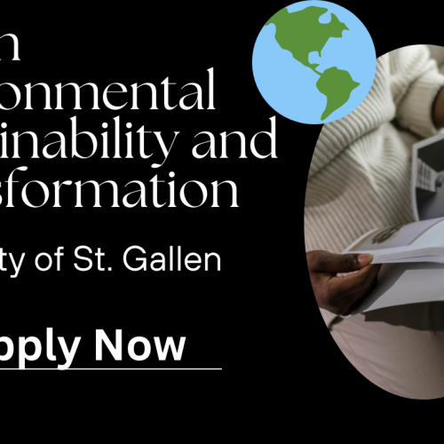 Phd in Environmental Sustainability and Transformation| University of St. Gallen