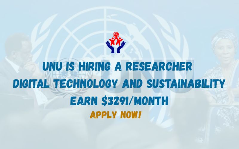 UNU Is Hiring a Researcher in Digital Technology and Sustainability | Earn Up to $3,291/Month
