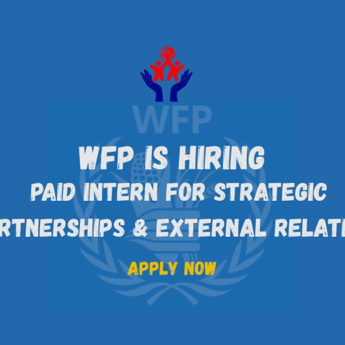 WFP is Hiring a Paid Intern for Strategic Partnerships & External Relations- Apply Now